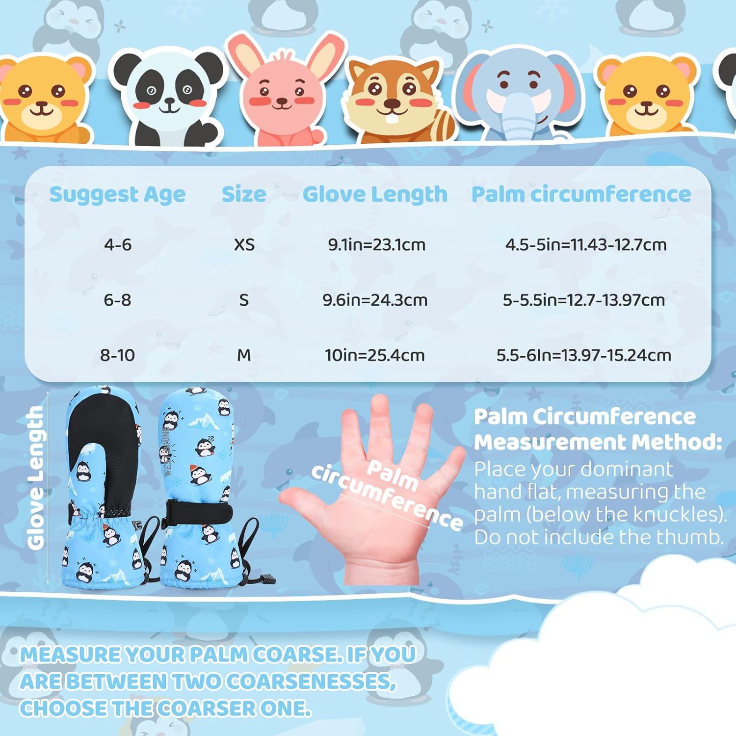 West Biking Kids Ski Mittens, Waterproof Snow Insulated Mittens Toddler Winter Ski Snow Gloves with String, Boys Girls 4-10 - Image 7