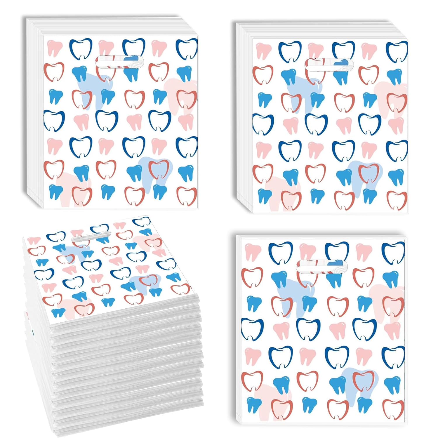 520 Pcs Tooth Patient Care Dental Bags 9 x 8.07 Inches
