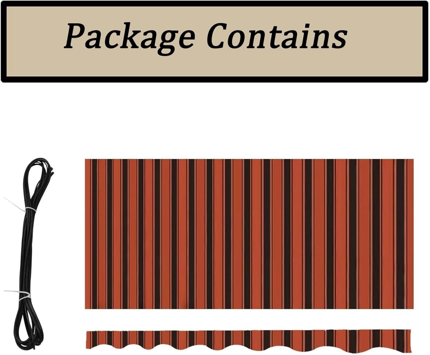 Manual Retractable Awning Shade Fabric Replacements (fabric Only) Water Resistant Polyester Sunshade Shelter Canvas Outdoor Patio Sun Shade Canopy Cover with Valance(Size:8x3m,Color:Stripes)