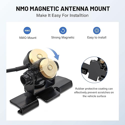 Miniatura 2 de Anina Antena NMO ajustable Soporte de montaje Hatchback con orificio pasante fijo W/NMO tapa de montaje 16.5 pies UHF PL259 macho RG58 Cable coaxial