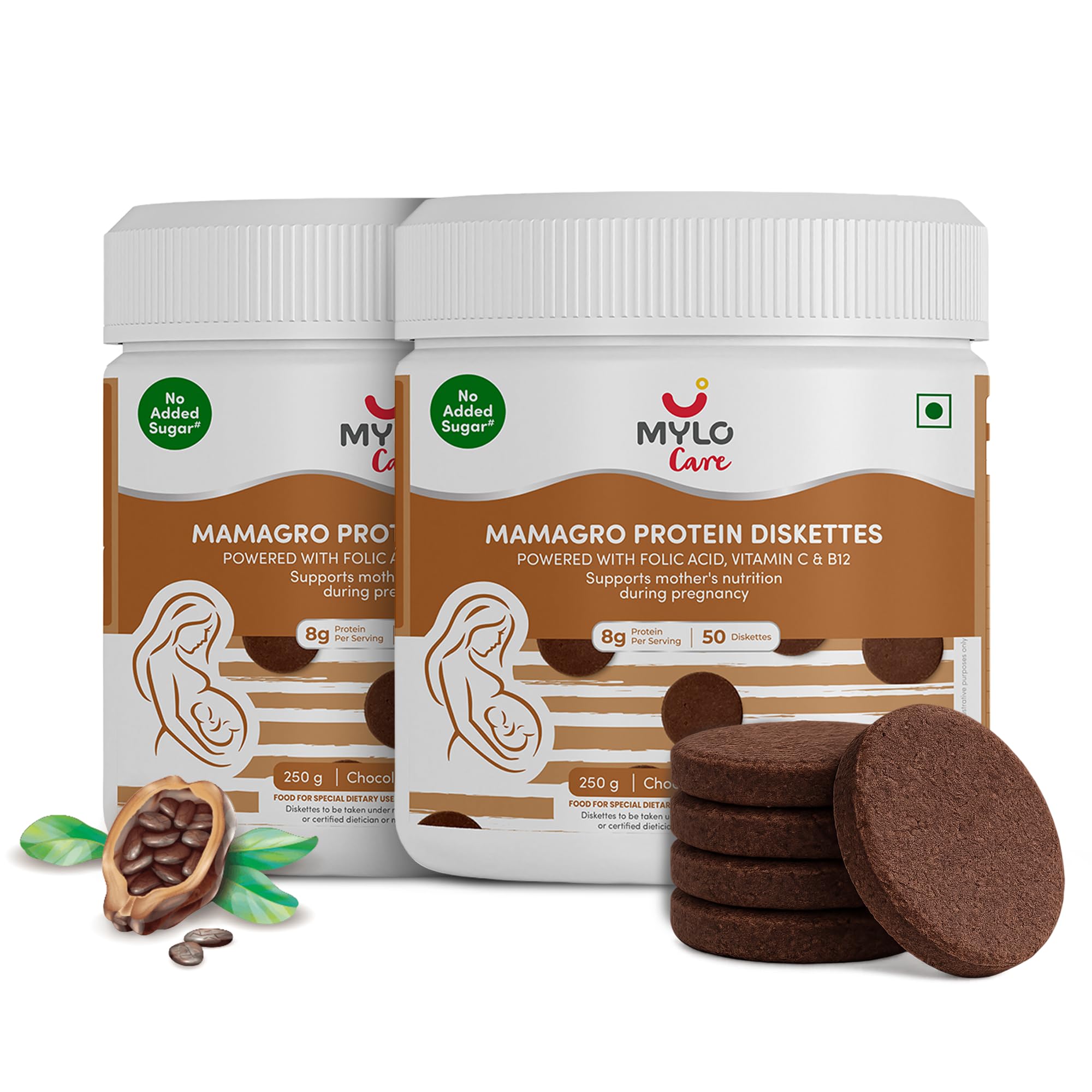 Mylo Care MamaGro Protein Diskettes | High Protein Snack for Pregnant Women | Supports Baby Growth, Placenta Development & Daily Nutrition | 250g (250 g (Pack of 3), Vanilla & Jeera & Chocolate) — Amazon image 6
