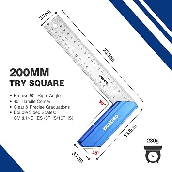WORKPRO Carpentry Squares Set 2-Piece, Aluminum Handle