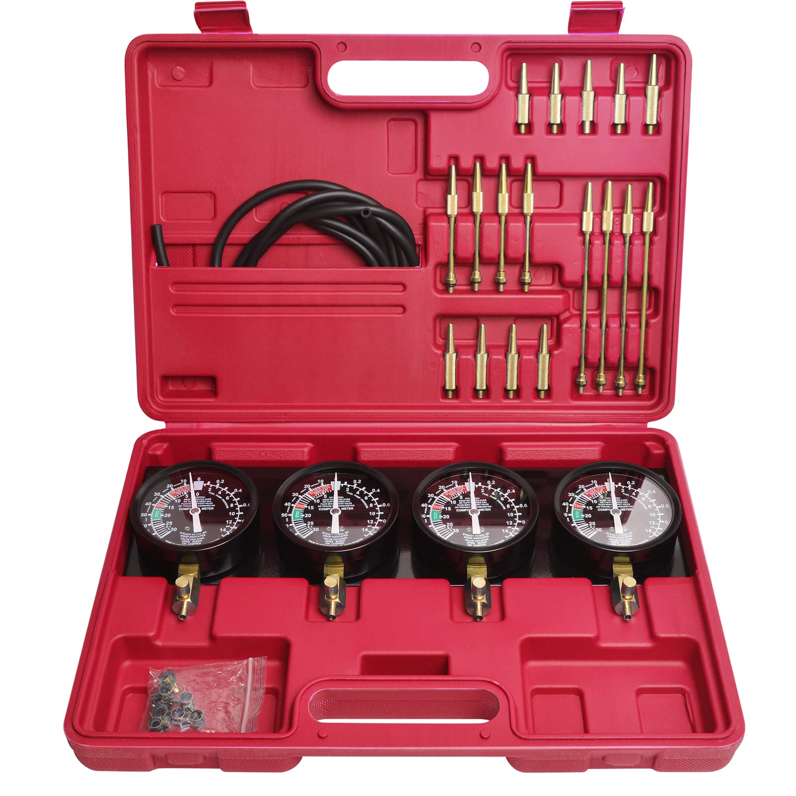 Motorcycle Vacuum Carburetor Synchronizer Tool Kit Compatible with Honda Yamaha Kawasaki Suzuki GS KZ XS, Fuel Vacuum Carburetor Synchronization Carb Sync Gauge