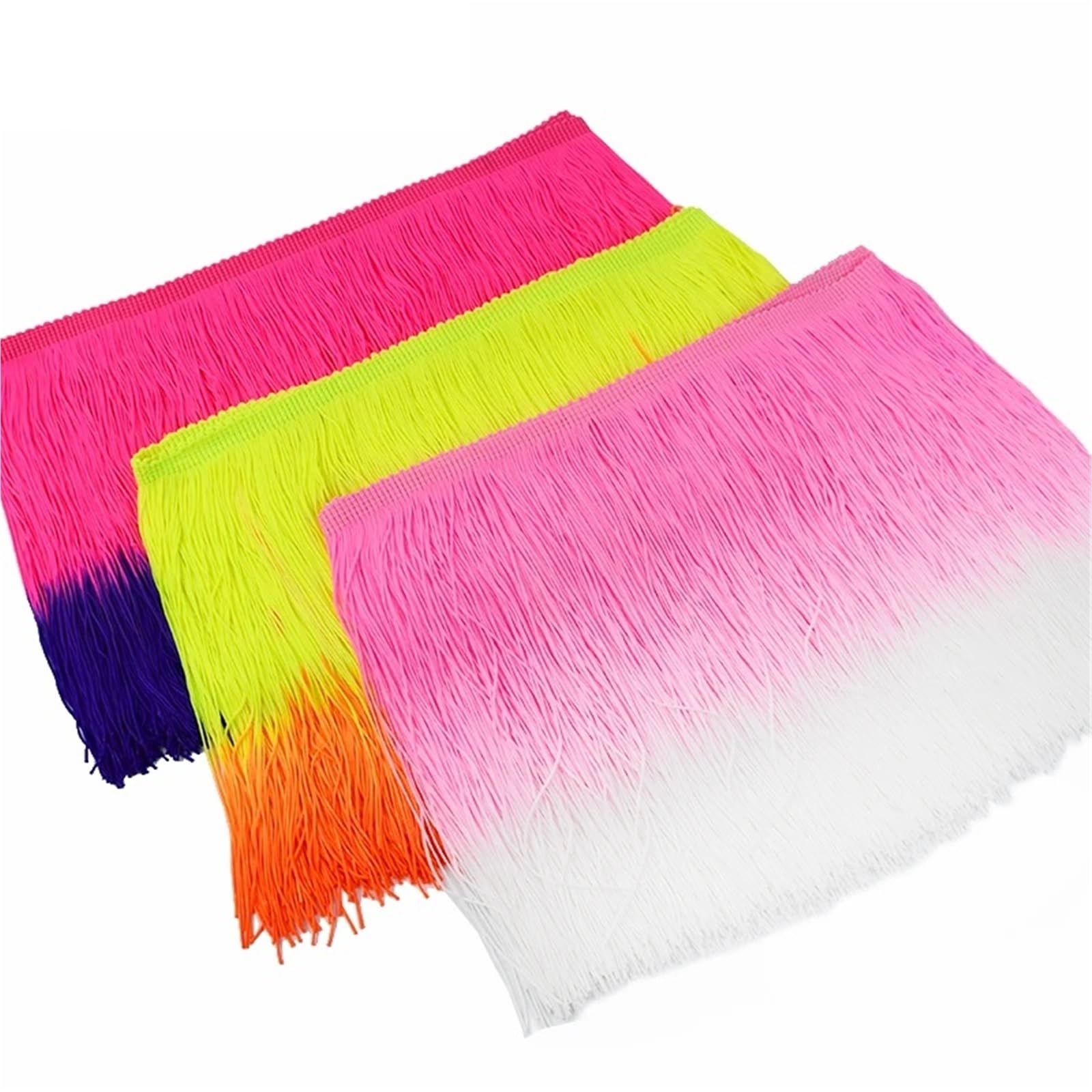 Szeroka koronka z frędzlami, Tassel Fringe Trim Multicolor 20cm Width 1/2/3/5M(Color 7,20cm-5Meters)