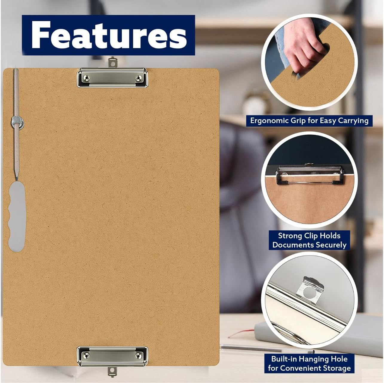 13x17 Clipboard – Professional Sketch & Drawing Board, Strong Metal Clip, Portable Art Portfolio for Artists, Students, Classroom & Studio (Wooden)