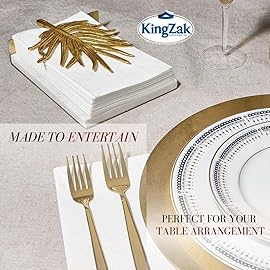 400 White Dinner Napkins 2-Ply - Eight Fold - 16.5X15 - Dinner Napkins Disposable, Guest Bathroom Essentials, Perfect For Wedding, Bridal Shower Napkins And Party, Napkins Bulk