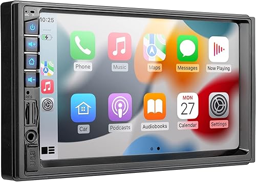 Corehan - Estéreo de coche doble DIN con Bluetooth - Pantalla táctil de 7 pulgadas radio AM FM compatible con Carplay Android Auto Mirror Link
