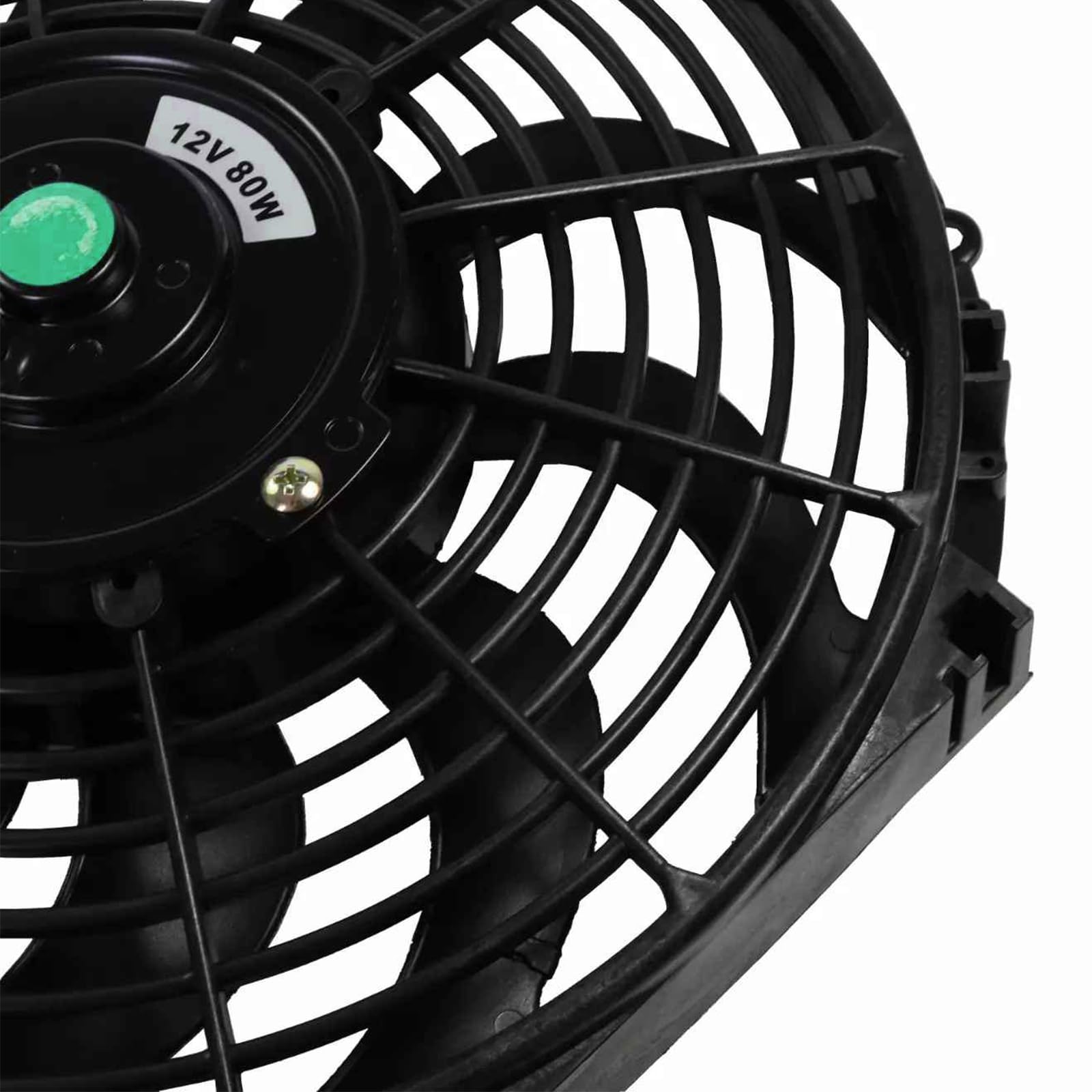 12V 80W Universal Kühlerlüfter, 12 Zoll Auto Kühlerlüfter, ABS Elektrischer Lüfter mit Montagesatz für den gesamten Motorraum Kühler A/C Ladeluftkühler Öl System