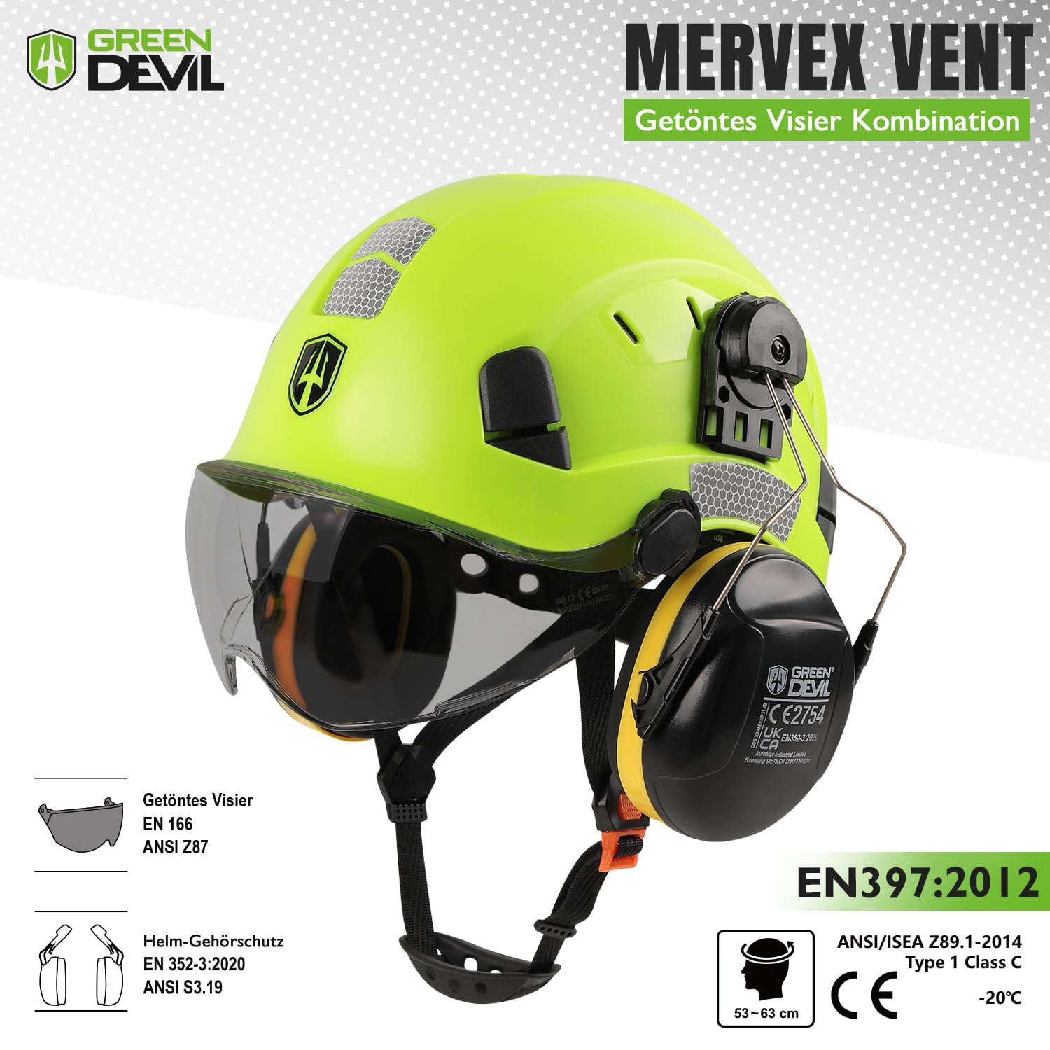 GREEN DEVIL Kettingzaag, veiligheidshelm met bluetooth