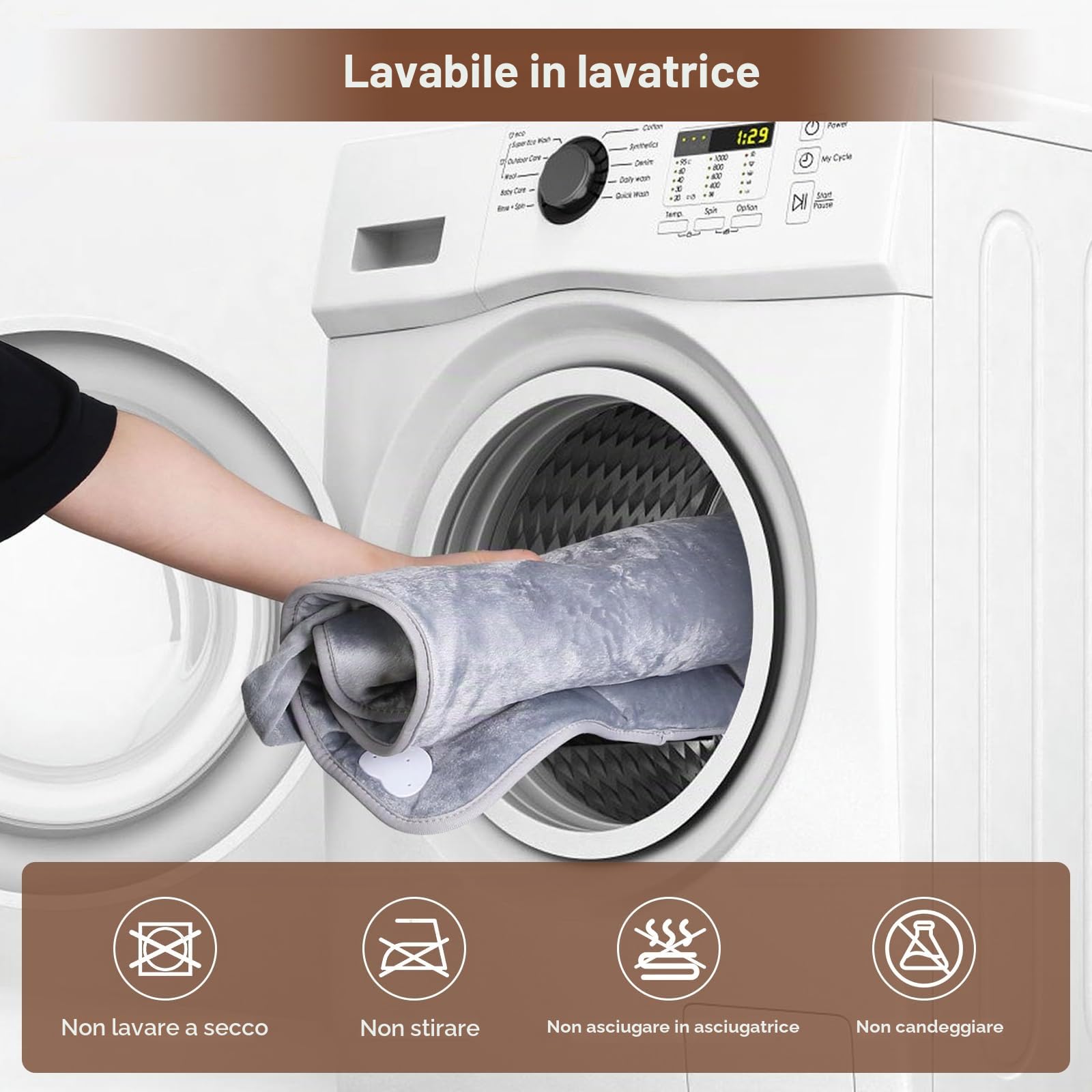 Souvik Termoforo Elettrico Cervicalee Spalle, Cuscino Elettrico Riscaldante con cinturino in vita, per Schiena, Termico, Riscaldamento Rapido, 6 livelli di temperatura, 4-Timer, Lavabile in Lavatrice