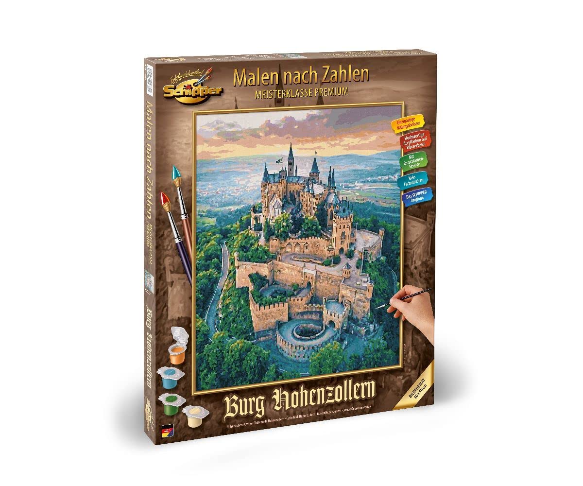 Schipper 609130882 - Dipingere con i Numeri, Burg Hohenzollern, Pittura per Adulti, pennelli e Colori acrilici, 40 x 50 cm