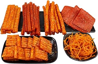 Chinese Snacks, Chinese Snacks, Net Celebrity China, Snacks, 6 Latiao, Total 15.8 oz 428 g, 6 Bags