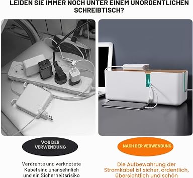 Firschoie Kabelmanagementbox 30x12x11.5cm Aufbewahrungsbox