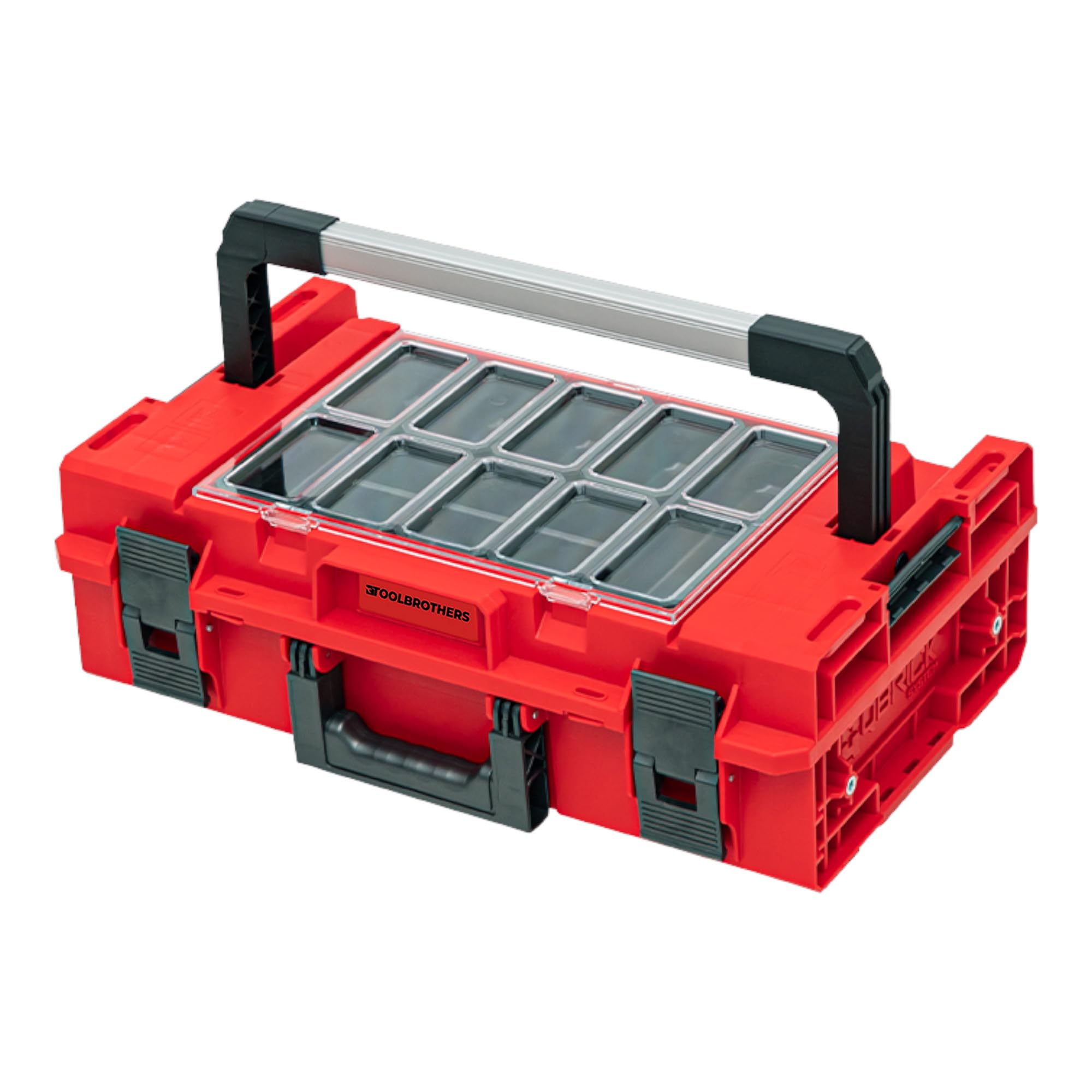 Toolbrothers RHINO ONE 200 2.0 Expert RED ULTRA HD Custom walizka narzędziowa organizer modułowy 585 x 385 x 190 mm 15,4 l można układać w stos IP66