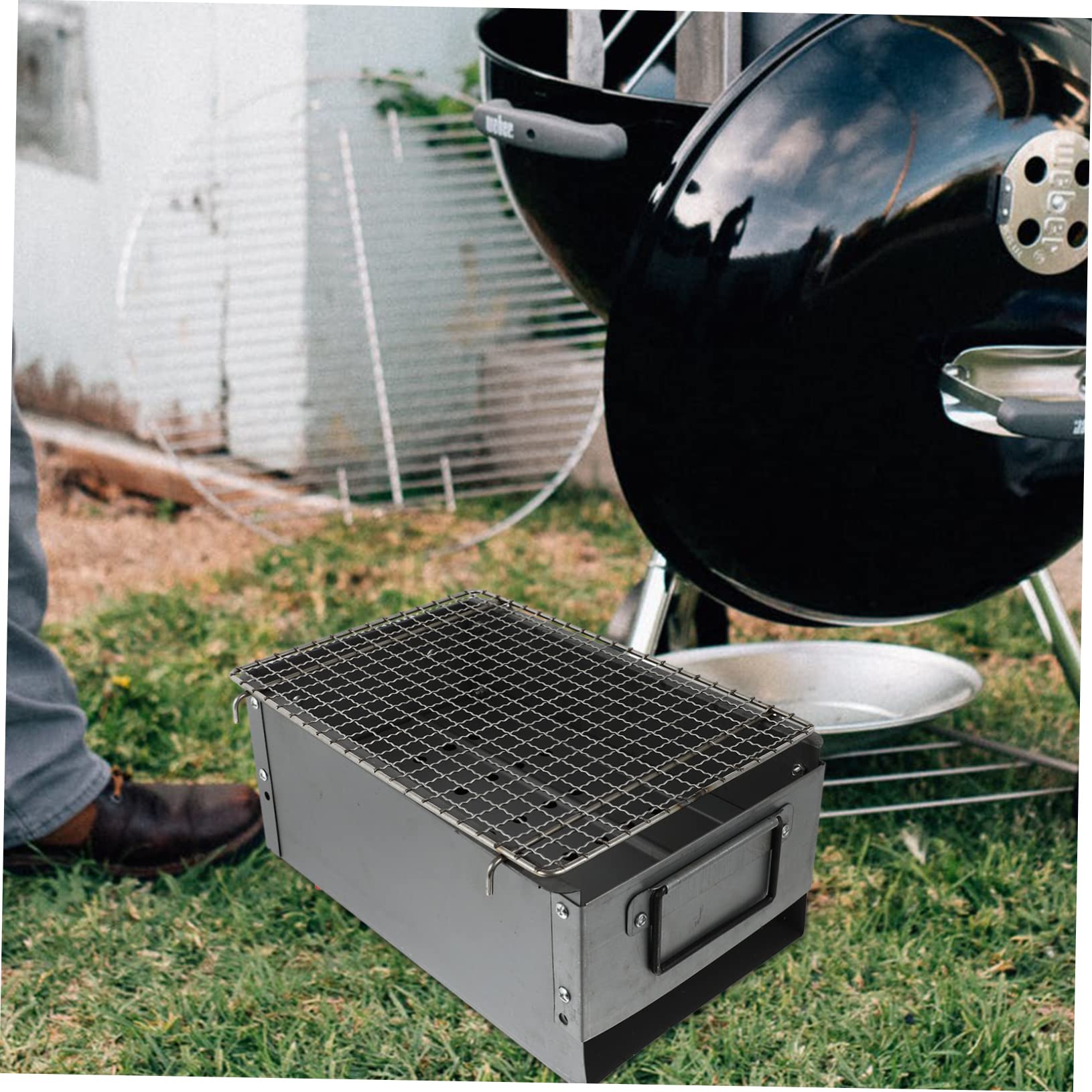 Gogogmee Barbecue Grill Outdoor Bbq Iron Alloy Strong Heat Resistant Space-saving