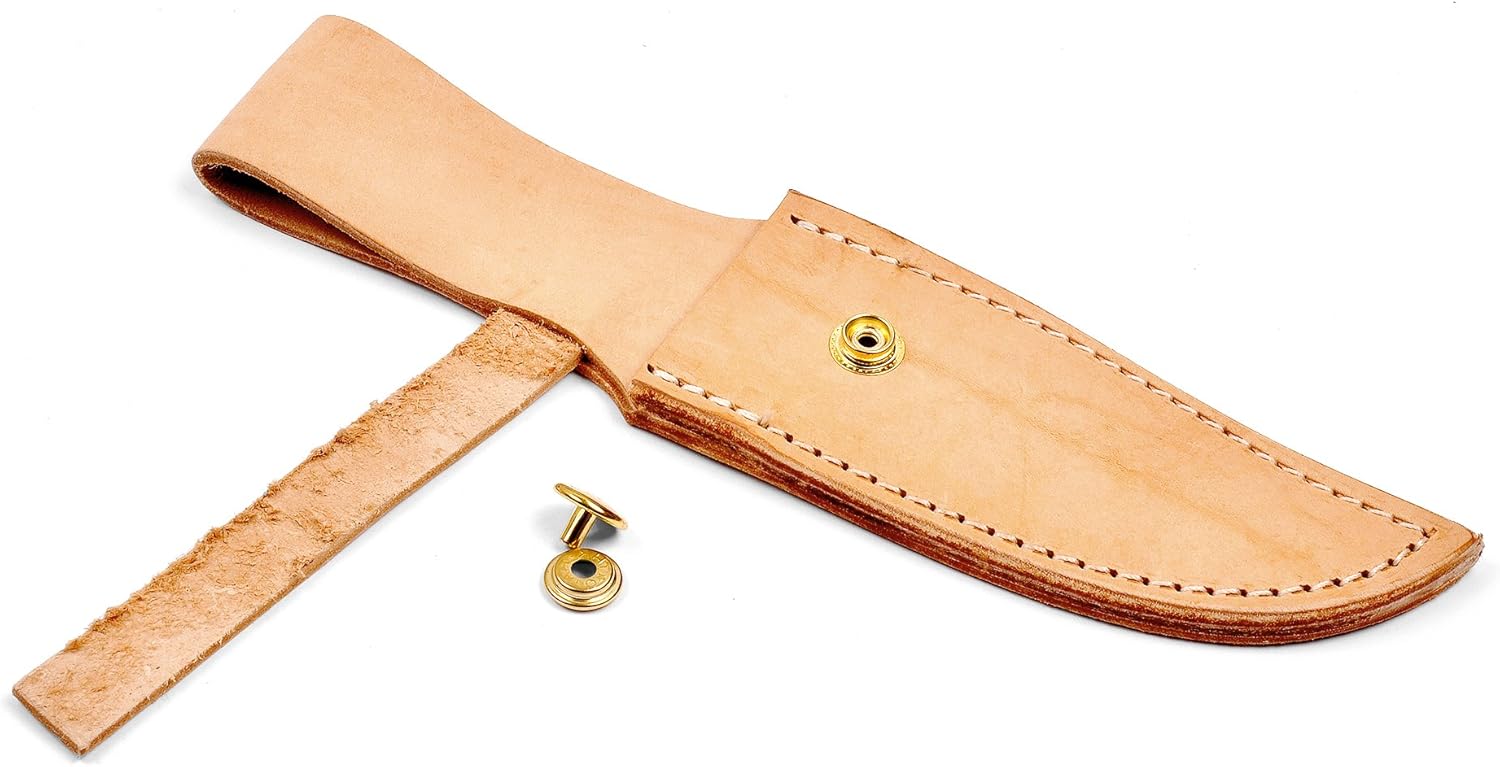 Natural Leather Knife Sheath with Brass Clasp SHE8
