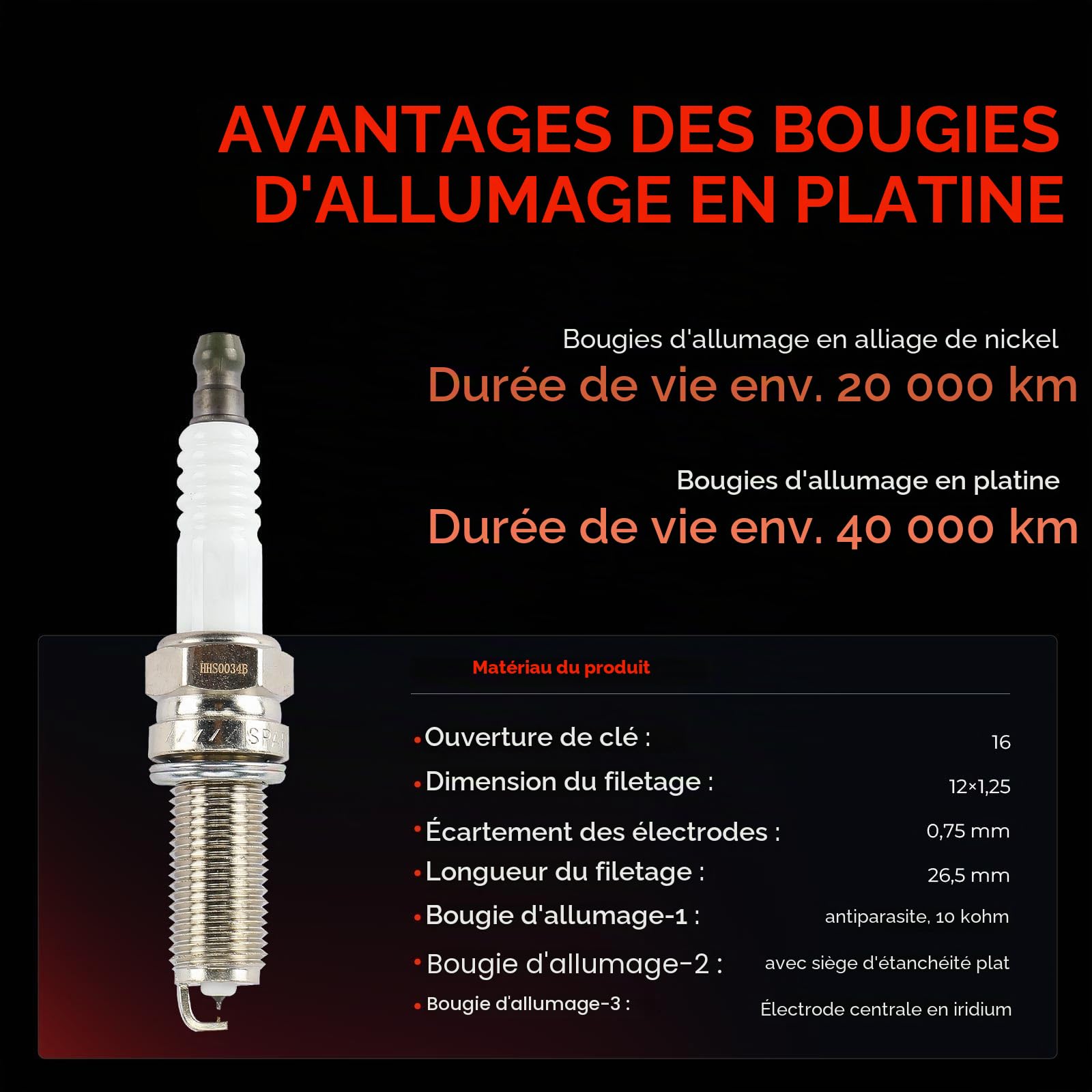 Frankberg 4 bobines d'allumage + 4 bougies d'allumage essence 2730103110