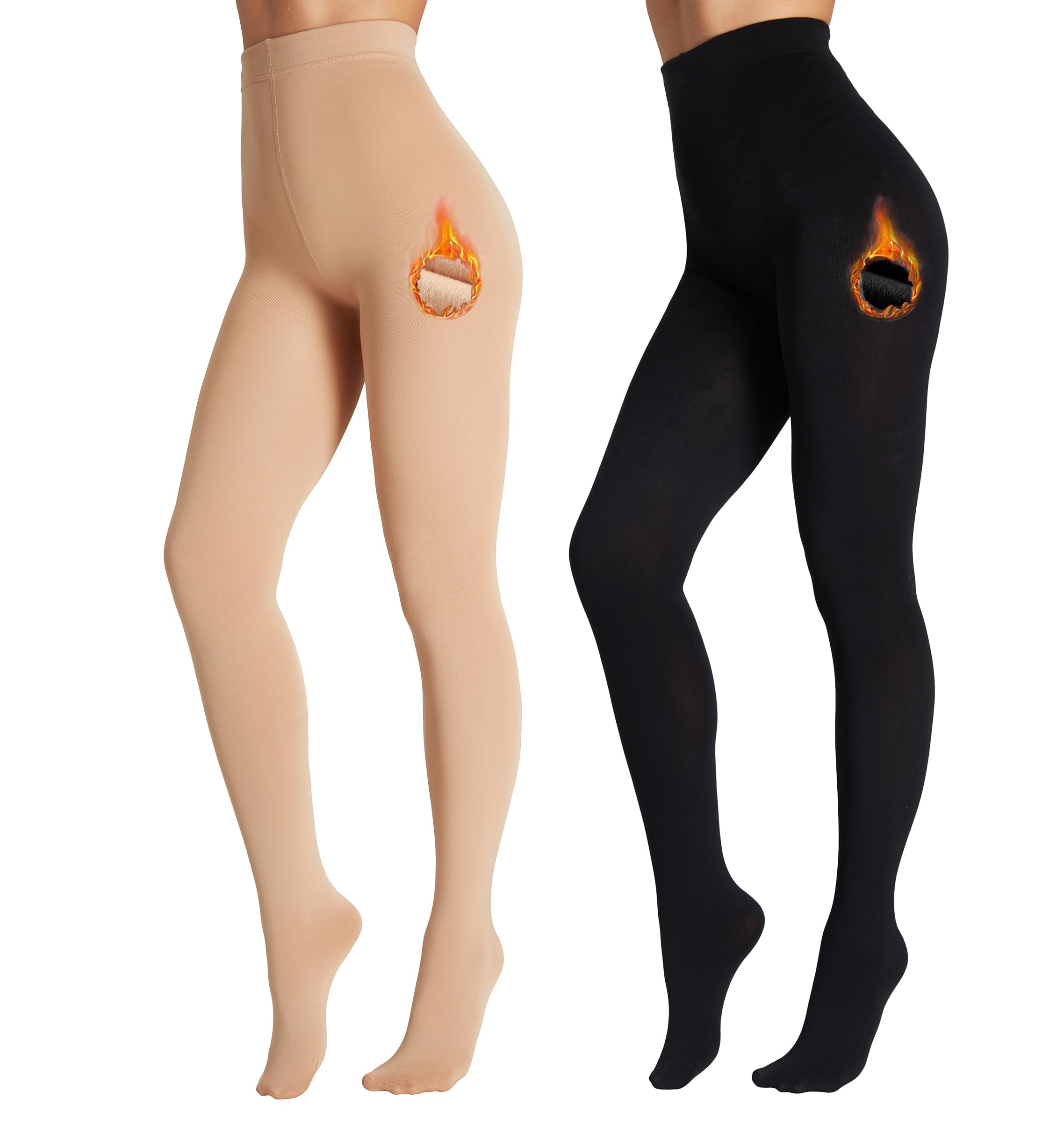 Seidiva Thermo Strumpfhose Damen Winter Gefütterte Strumpfhosen, Kuschelig Warm Thermostrumpfhosen, Blickdichte Fleece Damenstrumpfhose