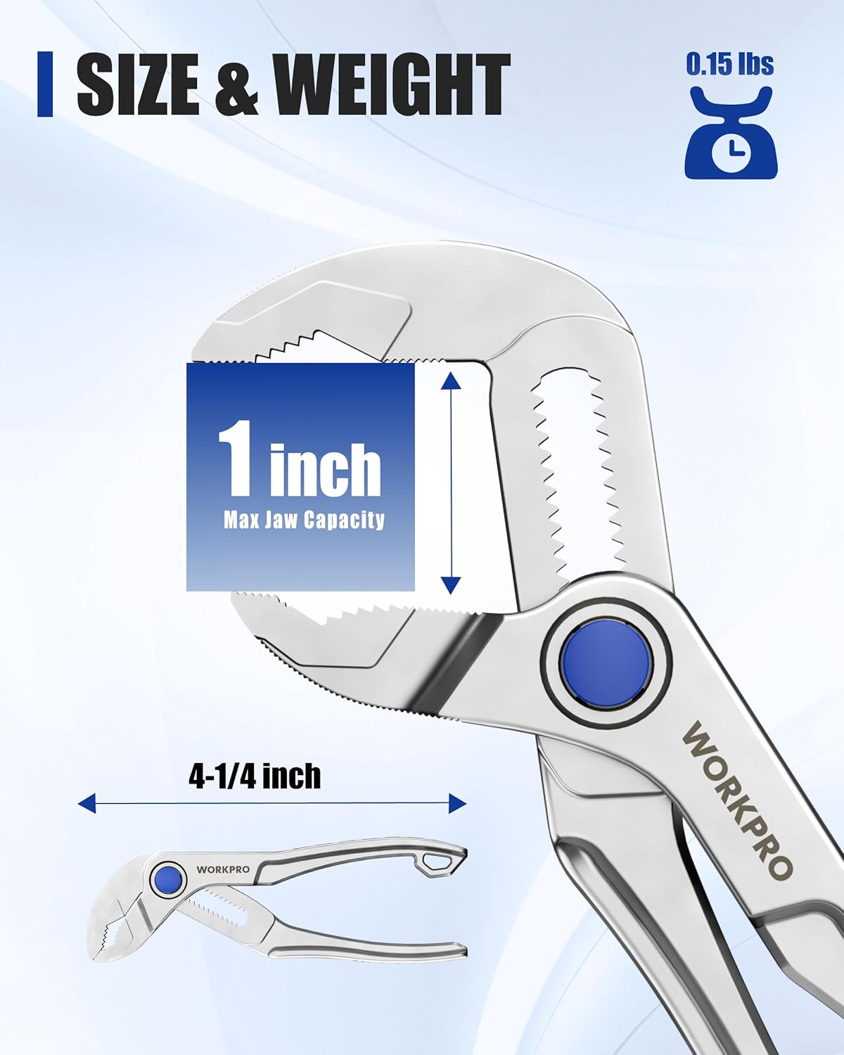 WORKPRO Mini Water Pump Pliers and WORKPRO 5/8" Swivel Magnetic Spark Plug Socket