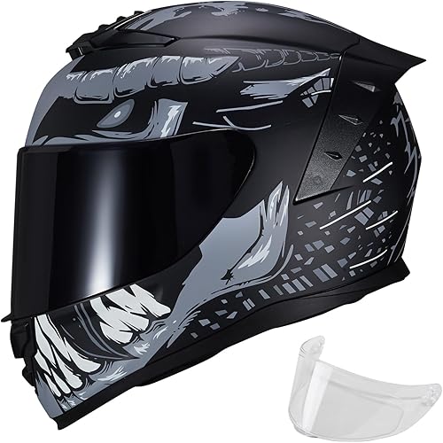 Casco de motocicleta de cara completa WS-611 casco de moto de calle para adultos, hombres y mujeres, aprobado por DOT