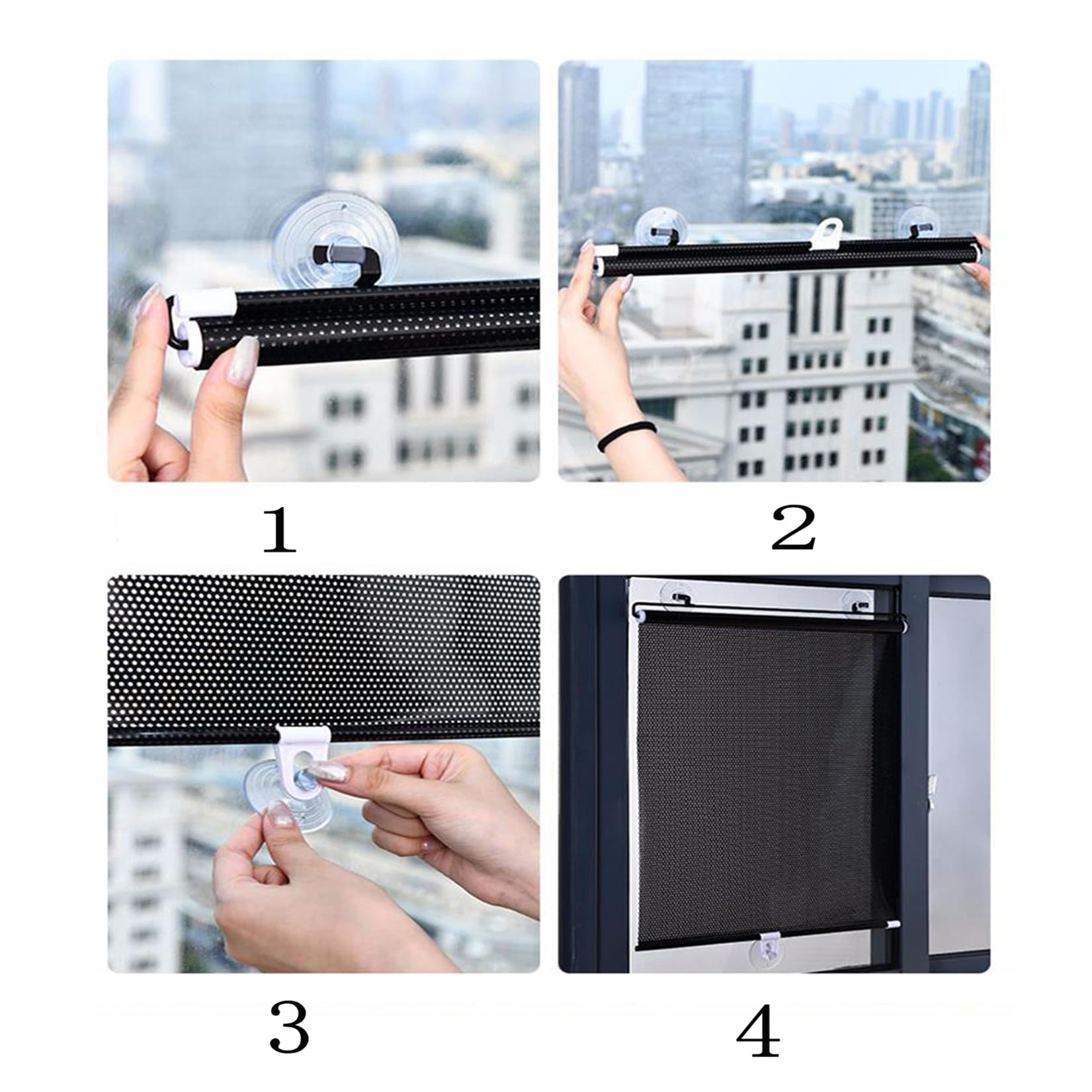 Store Occultant sans Perçage pour Fenetre 80x190cm Rideau Enrouleurs Thermiques avec Ventouse,Transmission De La LumièReprotection Solaire,pour FenêTre De Toit Chambre/Salon/Bureau/Voiture