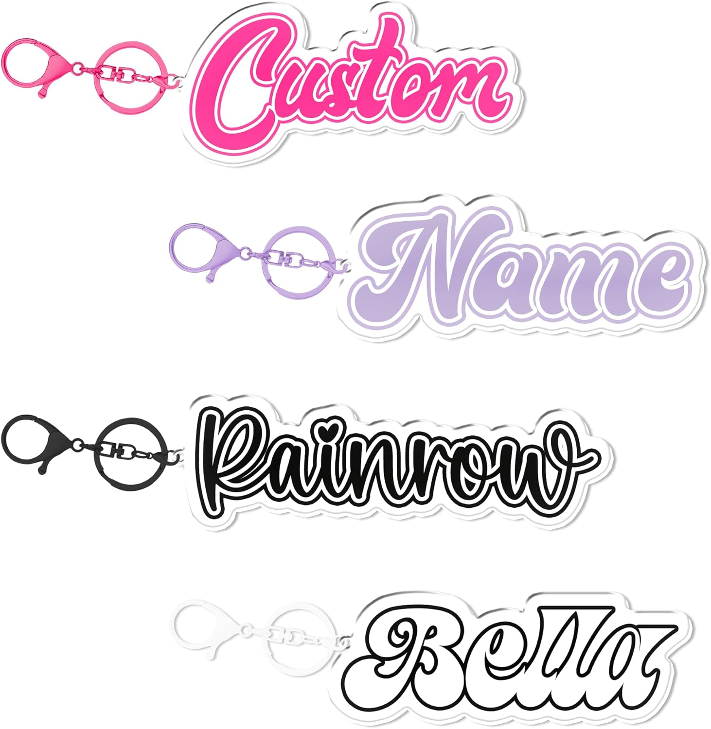 Custom Bag Name Keychain Personalized Custom Beach...