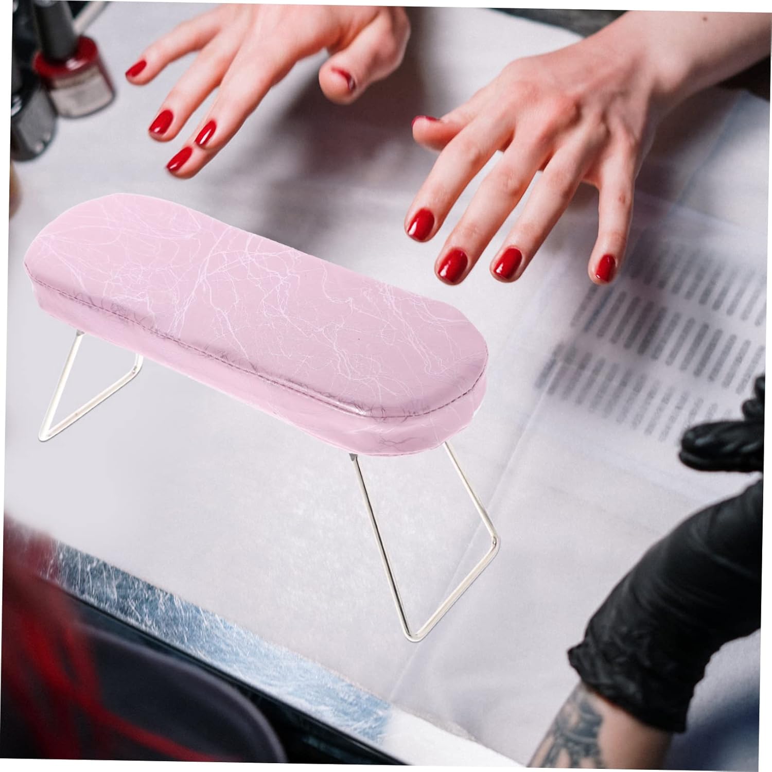 Nail Art Hand Pillow for Manicure Comfortable Wrist Support Cushion Stylish Stripe Design for Nail Salons Practical Beauty Accessory for