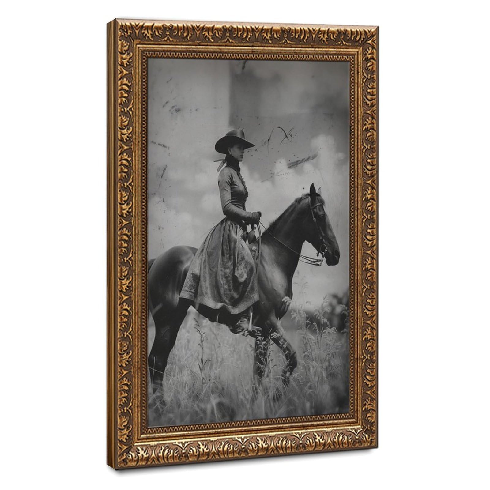 Bareronor Victorian Horse Poster (2) Canvas Poster Bedroom Decor Landscape Office Room Decor Gift 12" L X 18" W
