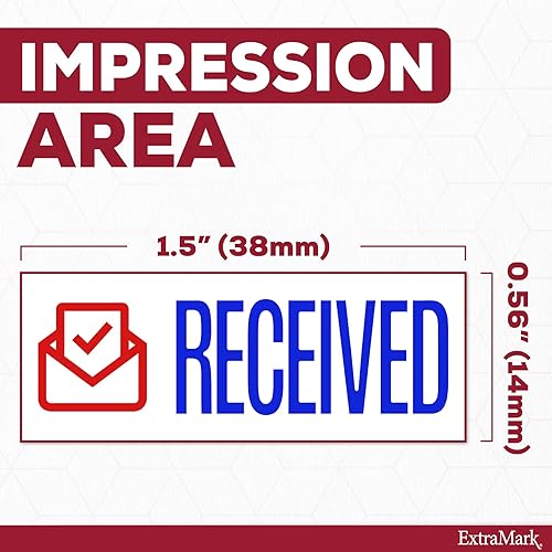 Miniatura 5 de ExtraMark Sello de goma autoentintado de doble color (recibido) Sello de oficina de 2 colores - Pequeño
