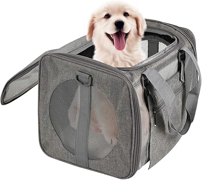 Amazon Co Jp Taolnchuペットキャリーバッグ 通気性 猫きゃりーバッグ 折りたたみ可 犬 きゃりーバッグ小型犬 猫用ショルダー手提げ キャリーバッグ 3面メッシュ 軽量携帯しやすい 車載 旅行 通院 アウトドア ペット用品 グレー ペット用品