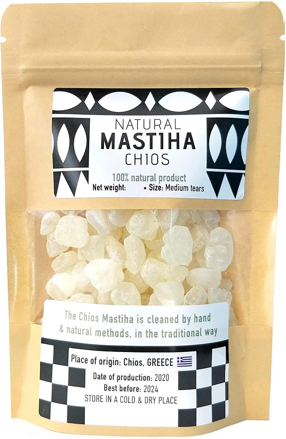 Chios Mastiha Tears Gum Greek 100% Natural Mastic Packs From Mastic Growers (30gr Medium Tears)