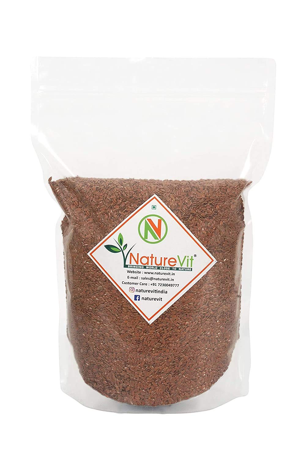 NatureVit Roasted Flax Seeds for Eating, 1 kg [Heart Healthy Flax Seeds