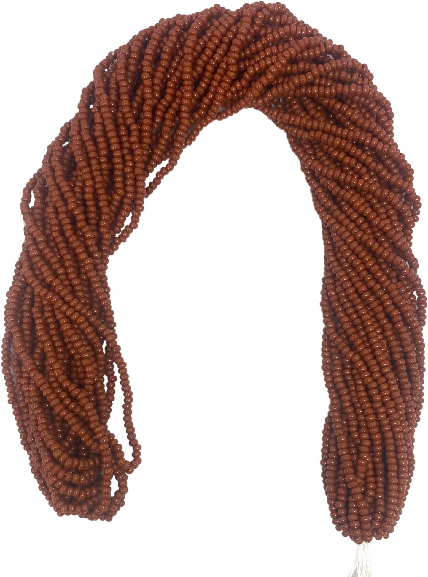 Czech 11/0 Glass Seed Beads - 12 String Hanks, Total10 Colors (Light Brown)