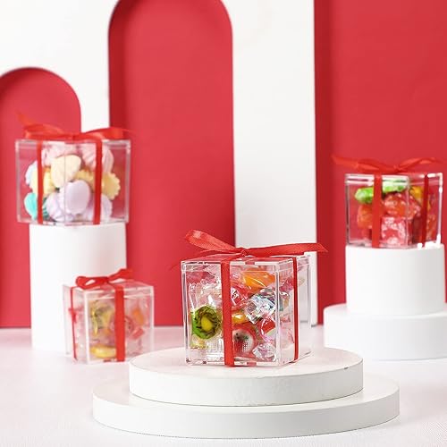 Miniatura 5 de 48 cajas de plástico acrílico transparente para exhibición, caja pequeña de acrílico con tapa, cubo cuadrado de plástico transparente, caja