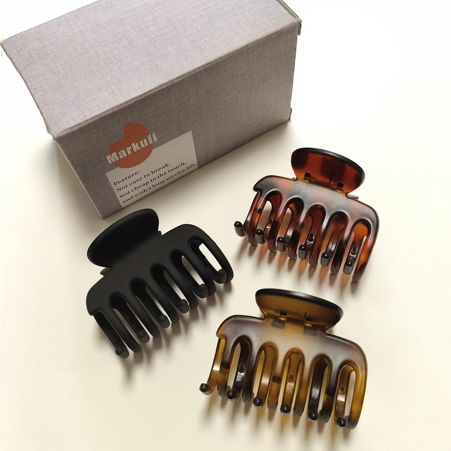 2.7 Inch Hair Claw Clips No Slip Matte Black & Leopard Unbreakable Claw Clips for Momen Thin and Medium Thick Hair, 3 Pack - Image 6