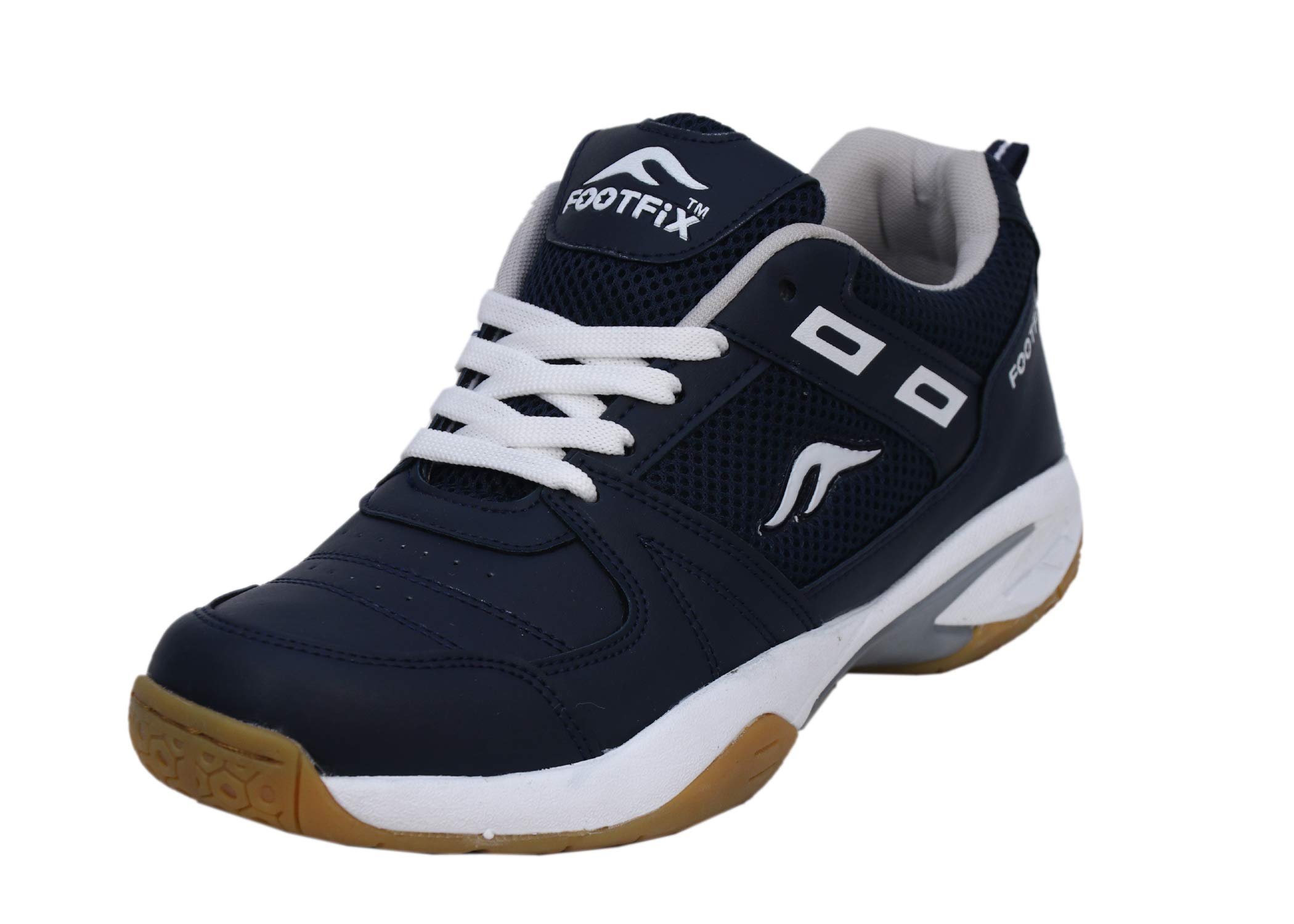 FOOTFIX Unisex Navy Non Marking PU Squash Badminton Shoes (Size 6 UK/IND) (B08BYX99Q1) Amazon Price History, Amazon Price Tracker