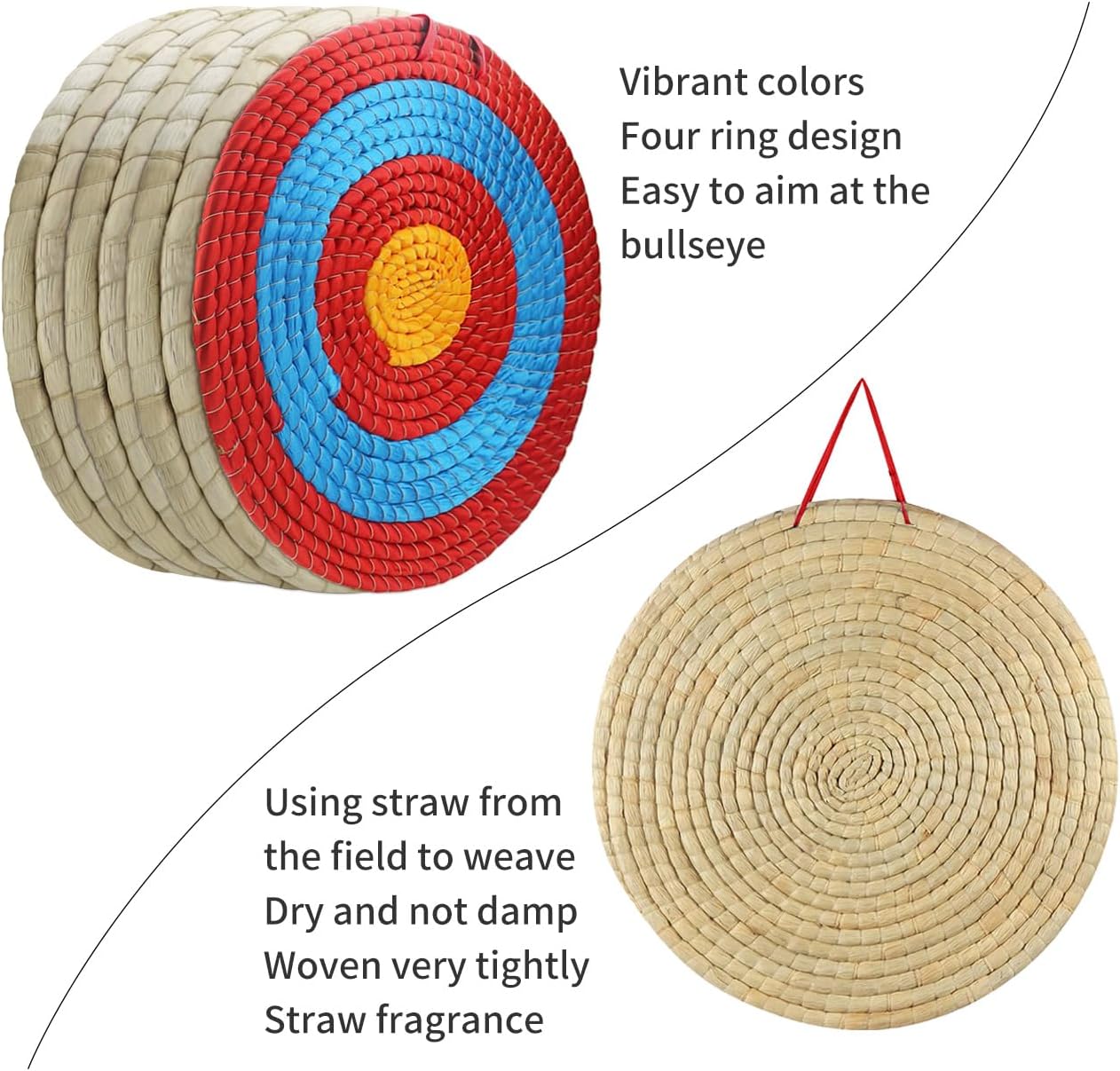 Cifupy Traditional Hand-Made Archery Target 3/5/7 Layers Straw Archery Target,Arrow Target for Recurve Bow Longbow for Outdoor Hunting Shooting Practice Archery (20 Inch Targets for Backyard)