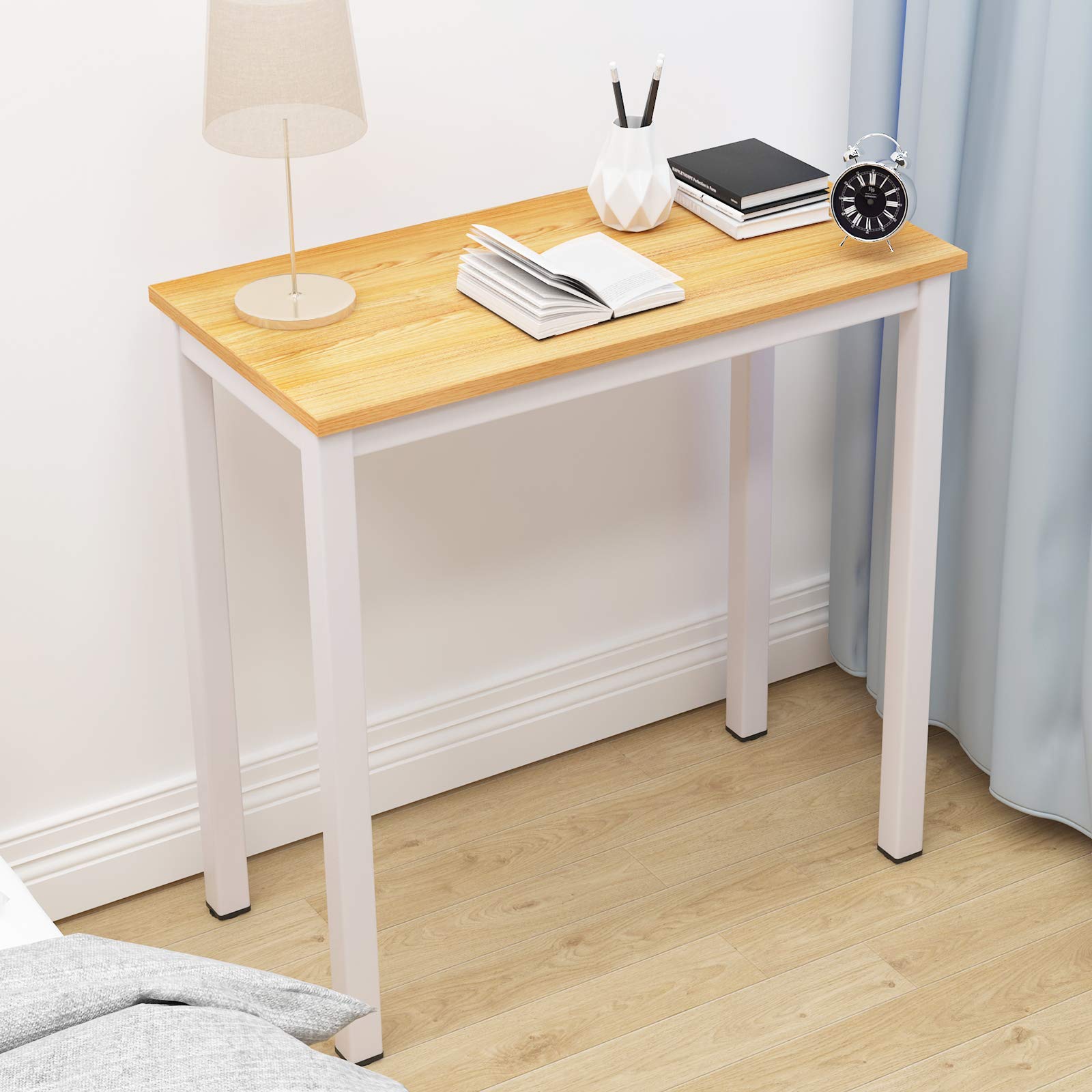 SDHYL Mesa de Trabajo para Ordenador de 80 x 40 cm Mesa de Conferencias para Restaurante Comedor Oficina en Casa Teca Blanco