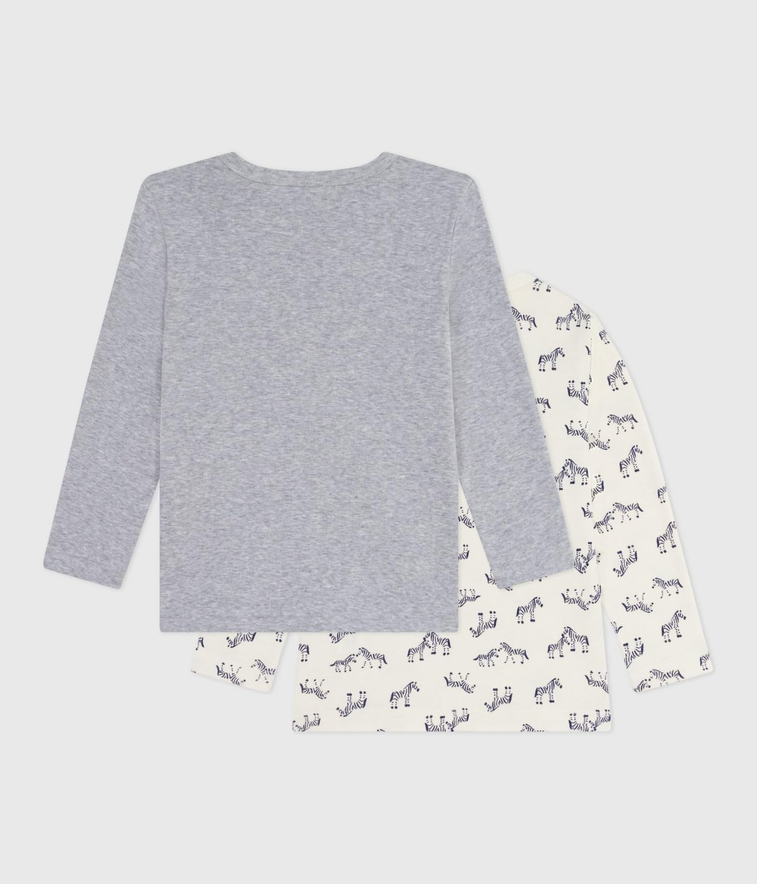 Petit Bateau Lot de Tee-Shirts Enfant en Coton Manches Longues Imprimé Zèbres A0edg00 sous Vêtements Jour Garçon (Lot de 2)