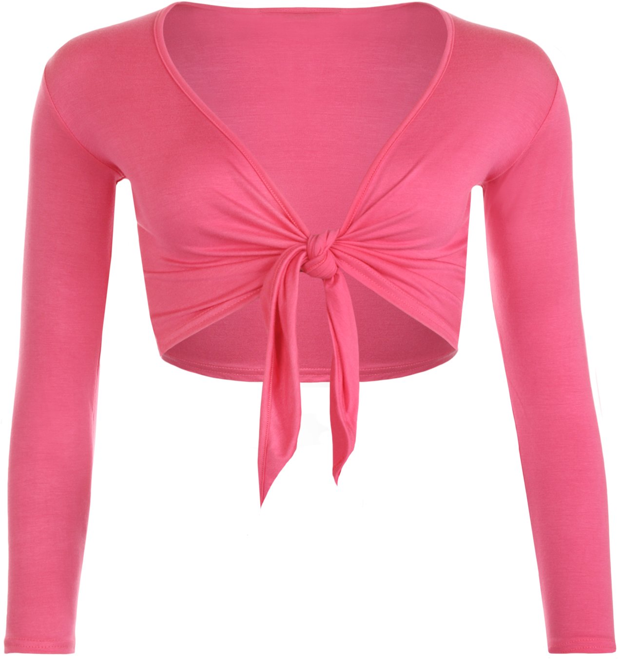 Wearall Women's Cerise New Shrug Tie Up Long Sleeve Top 8/10