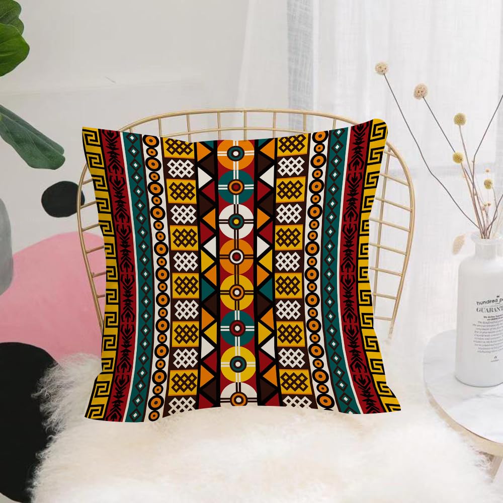 HYOSXW Cushion Cover,Throw Pillow Case Home Decorative for Living Room Bedroom Sofa Chair 16X16 Inch,Ethnic background with tribal motifs,Pillowcase 40X40cm
