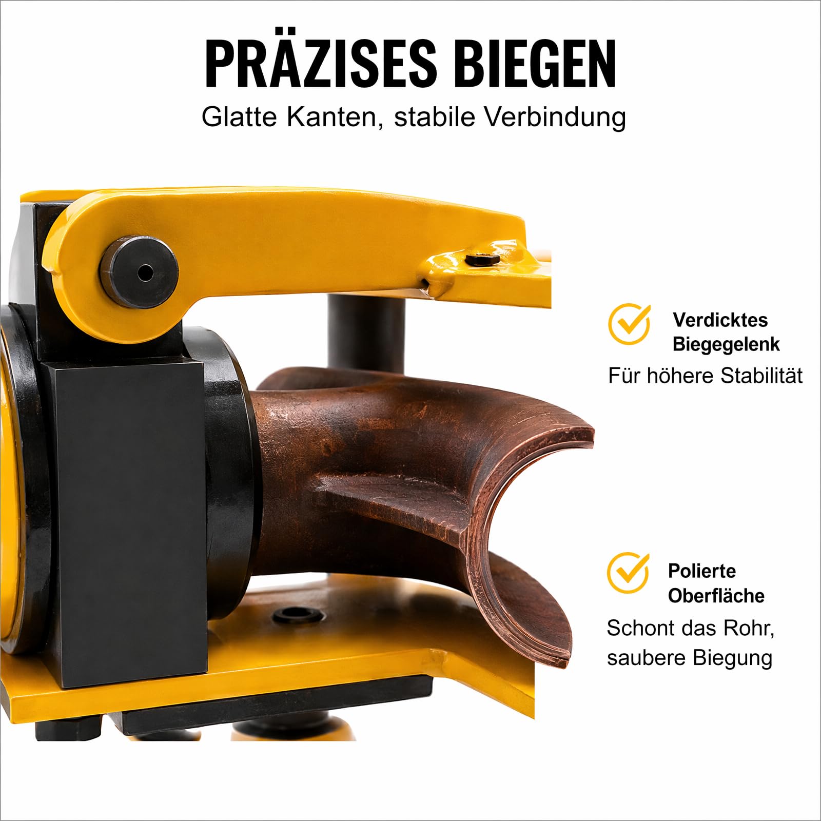 10T Hydraulisches Rohrbiegemaschine, Manuelles Rohrbiegeset Blechbiegemaschine Rohrbieger mit 6 Matrizen, Max.90° Universal-Biegemaschine Rohrbiegegerät für Verzinkte Rohre Aluminiumrohre Stahlrohre