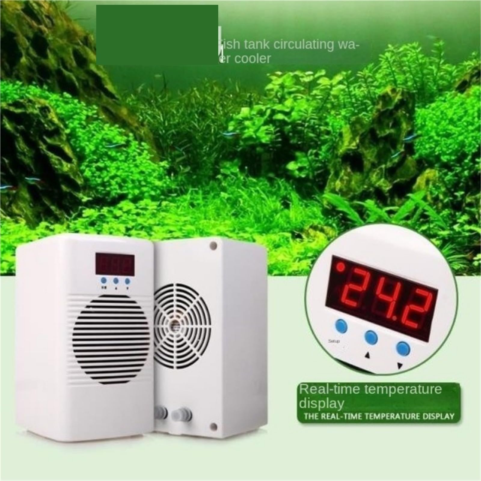 Enfriador de Agua electrónico, Enfriador doméstico, minienfriador Tanque Peces, máquina Helada for Calentar y Enfriar acuarios Amplia aplicación(30L and Cooling)