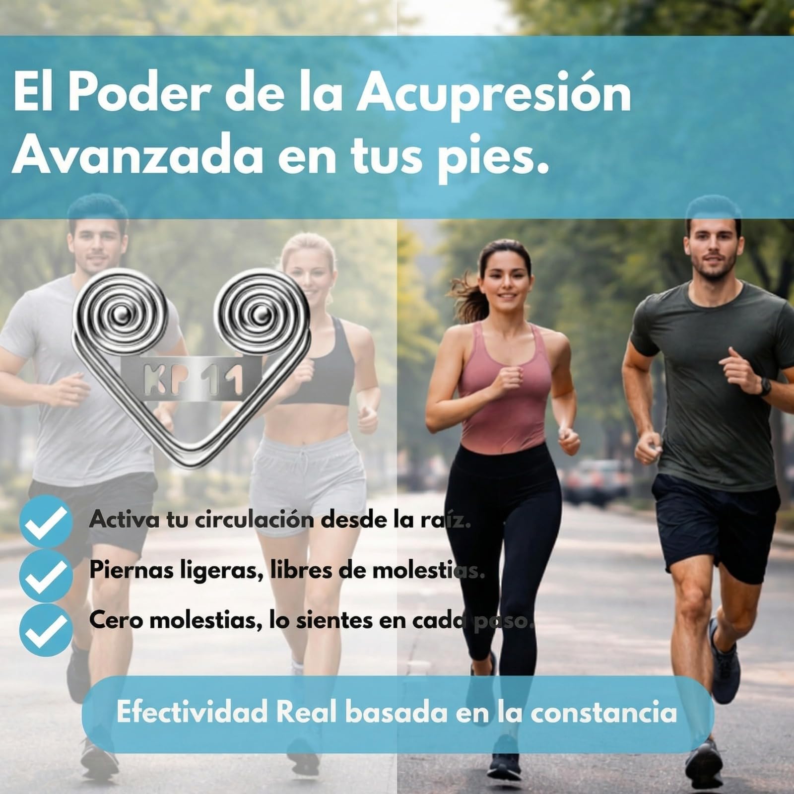 VARICES CERO Dispositivo KP11 | Masaje de Acupresión | Piernas Cansadas | Mala Circulación | Hinchazón Pesadez Molestias | Mejora varices arañas vasculares | Dolor Muscular | Uso Diario y cómodo