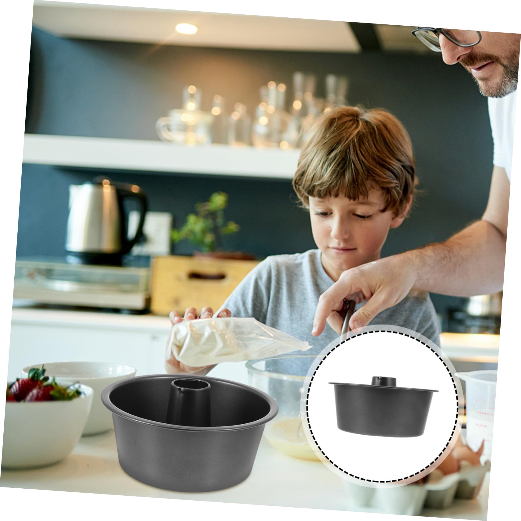 Moule Gâteau Rond Creux Acier Épais Antiadhésif Moule Pâtisserie Polyvalent pour Gelée Cupcake Pudding et Biscuit Démoulage Facile Usage Pratique