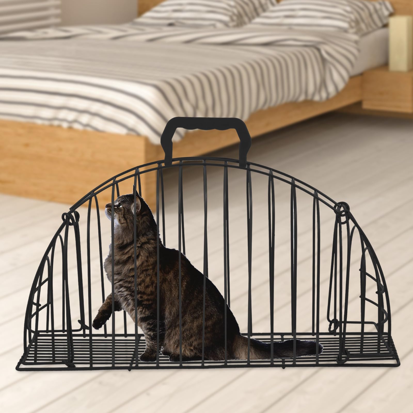 Jaula de Ducha para Gatos de Hierro Resistente Buena Permeabilidad al Aire y Drenaje Rápido, Adecuado Baño y Secado de Mascotas Pequeñas