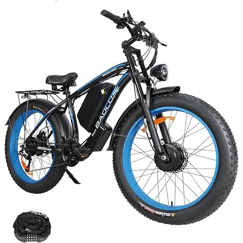 Peak 3000W Dual Motor Electric Bike 38 MPH Electric Bike 52V32AH/ 48V23AH Removable Battery 26 Inch Fat Tire All-Terrain Electric Mountain ShiMN 21 Speeds Bike