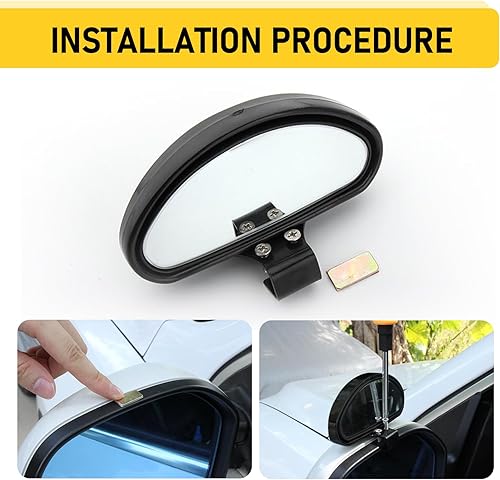 Miniatura 5 de Gunhunt 2 espejos de punto ciego automotriz  Universal, convexo, gran angular, espejo auxiliar para coche, exterior negro