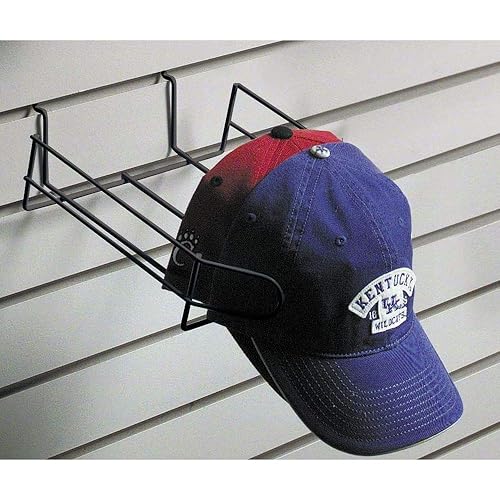 Retail Resource EBL/CAPGWCAPB Expositor de sombrero de alambre para pared de listones, color negro