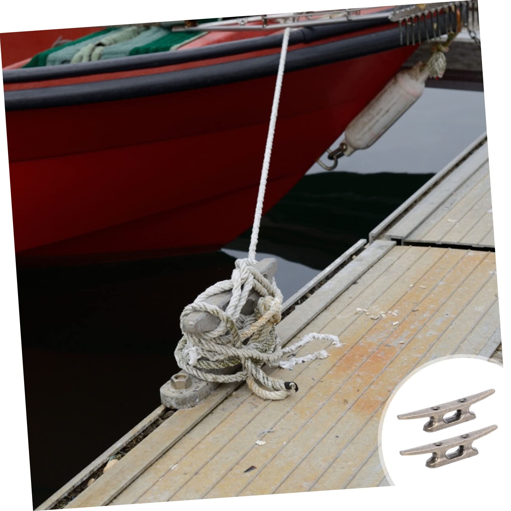 Housoutil Open Base Boat Cleats Zinc Alloy Marine Mooring Accessories Fit Many Screw Sizes